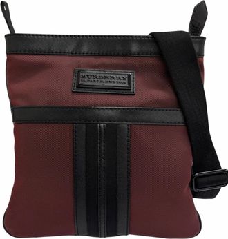 Burberry Black Bordeaux Canvas Leather Shoulder Bag (Pre-Owned)