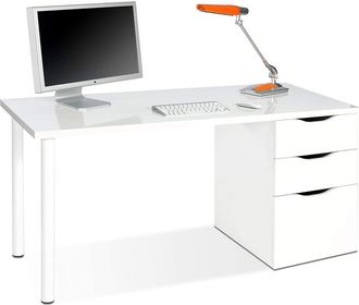 F.R.S. Frs - Mesa De Ordenador Reversible Seul En Acabado Blanco 74 Cm(alto)138 Cm(ancho)60 Cm(largo)