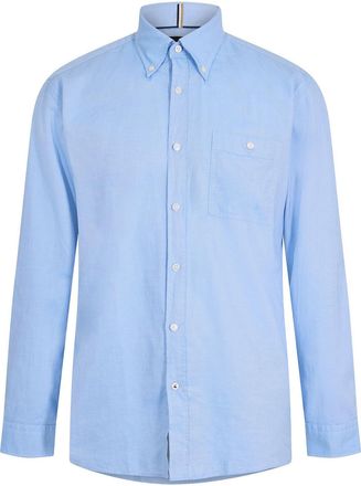 HUGO BOSS Mens Oxford Button Down Collar Long Sleeve Shirt in Pastel Blue - Size X-Large