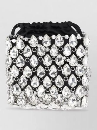 Self Portrait crystal bucket bag chain shoulder strap