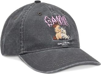 Ganni embroidered baseball cap - Grey