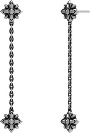 John Richmond Flower Drop Earrings - Dames - Oorbellen - Grijs - ONE Size - Accessoires