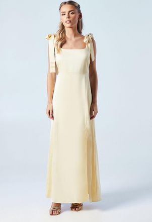 Oasis Womens Women Bridesmaid Dress Green Sleeveless Midi Woven Satin Wedding - Yellow material_polyester - Size 16 UK