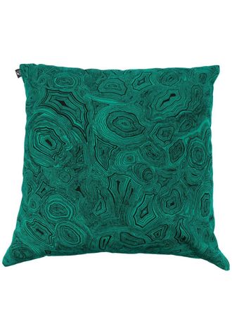 Fornasetti Malachite-print outdoor cushion (60cm) - Black