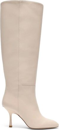Stuart Weitzman Schoenen, Dames, Beige, 36 1/2 EU, Linnen, Madison Boot 85