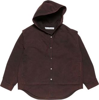 Acne Studios hooded organic cotton jacket - Red