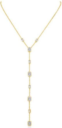 Kenneth Jay Lane Emerald Cut Cubic Zirconia Station Y-Necklace in Gold Plated at Nordstrom