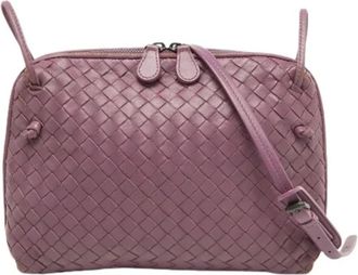 Bottega Veneta Pre-owned Cross Body Bag - Dames - Vintage Schoudertas - Paars - ONE Size - Leer - Vintage