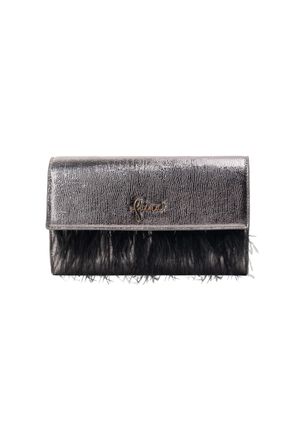 Faina Clutch/avondtasje Dames Grijs metallic