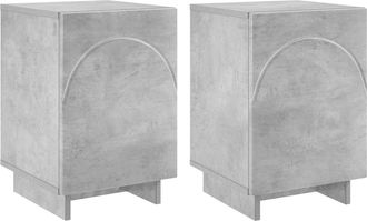 vidaXL Mesa De Noche 2 Pcs Gris Hormig&oacute;n 33,5 X 34,5 X 50 Cm Vidaxl