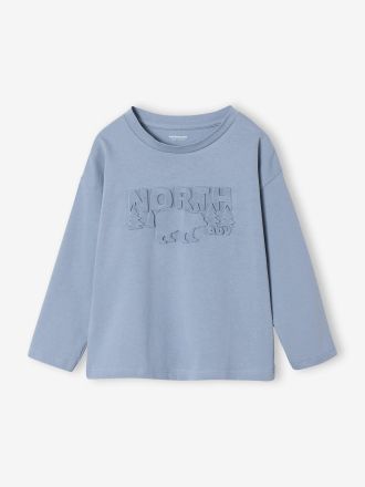 Vertbaudet Tee-shirt manches longues gar&ccedil;on bleu clair