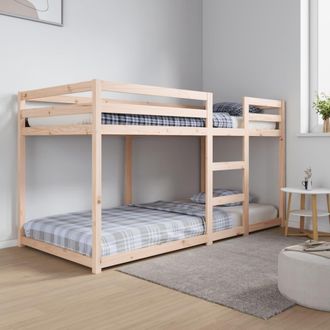 vidaXL Cama Litera Sin Colch&oacute;n Madera Maciza De Pino 90x200 Cm Vidaxl