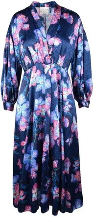 Forte_Forte Long Silk Dress - Blue/Pink