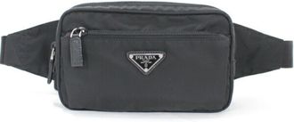 Prada Saffiano Black Nylon Fanny Pack (Pre-Owned)