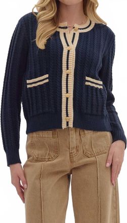 Entro Parisian Cardigan In Navy