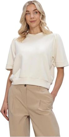 Summum Top Soft Scuba - Dames - Sweatshirts - Beige - S - Polyester - Hoodies & sweatvesten