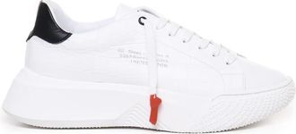 Giuliano Galiano Witte Krokodillenprint Leren Sneakers - Heren - Sneakers - Wit - 38 EU - Leer - Schoenen