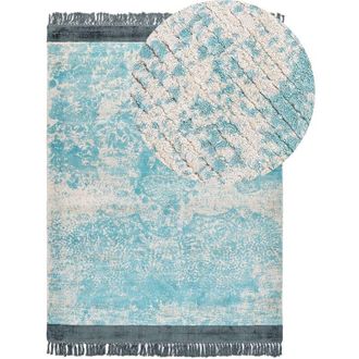 Beliani Rug AKARSU Blue 140 x 200 cm Viscose