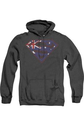 Gildan Superman Australian Shield Adult Heather Hoodie / Hooded Sweatshirt
