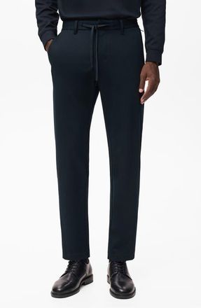 Mango Slim Fit Drawstring Pants in Navy at Nordstrom, Size 31