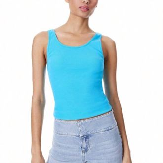Alice & Olivia Jemi Rib Tank Top In Blue