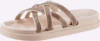 Siebi&acute;s Badepantolette SIEBIS, Damen, Gr. 37, beige (puder), Synthetik, Schuhe Badepantolette