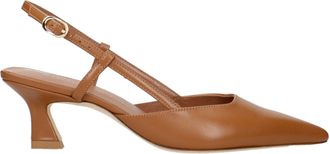 Stuart Weitzman Brown Leather Mid Heel Womens Pumps