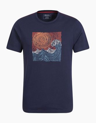 Mountain Warehouse Mens Mountain Warehouse Mens Tidal Wave Organic Cotton T-Shirt - Navy - Size: 38