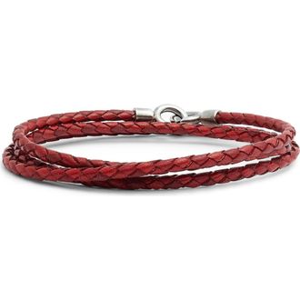Degs & Sal Braided Wrap Bracelet in Red at Nordstrom