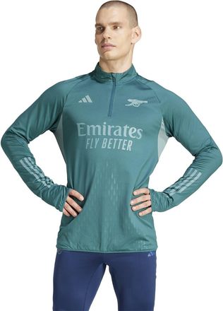 adidas Mens Afc Eu Pro Zip Neck Athletic Top in Green - Size X-Small