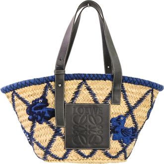 Loewe Blue Leather Basket Tote Bag (Pre-Owned)