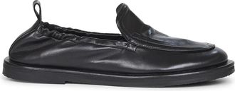 STUDIO NICHOLSON Zwarte Instap Platte Schoenen - Heren - Loafers - Zwart - 43 EU - Leer - Schoenen