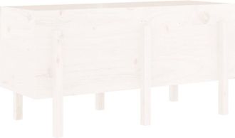 vidaXL Vidaxl - Arriate elevado de jardín madera maciza pino blanco 121x50x57cm