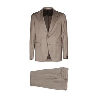 Tagliatore Kostuums, Heren, Bruin, M, Wol, Virgin Wollen Pak