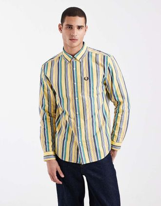 Fred Perry Camicia comoda a righe multicolore con logo