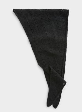 Simons Womens Openwork knit alpaca triangle scarf Exclusive collection from Italy