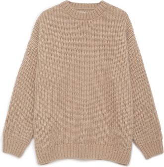 Anine Bing Sydney Crew Sweater - Dames - Ronde hals truien - Bruin - XS - Truien & Vesten