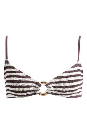 Bond-Eye Lissio Stripe Bikini Top in Sable Dot Stripe at Nordstrom