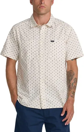 Rvca Breezy Floral Short Sleeve Button-Up Shirt in Ceramic at Nordstrom, Size Xx-Large