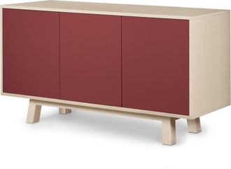 Mon Petit Meuble Français Aparador bajo de 3 puertas l.140 cm, fresno