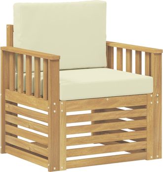 vidaXL 2 Pieza Conjunto De Sof&aacute;s De Exterior Poli&eacute;ster Blanco Y Crema Vidaxl
