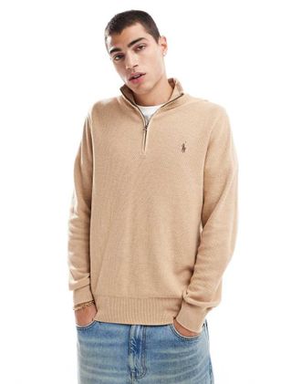 POLO RALPH LAUREN deals MEN'S CREAM QUARTER ZIP MOCK NECK SWEATER SZ XXL NWT