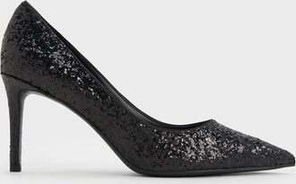 Charles & Keith Emmy Glittered Pointed-Toe Pumps