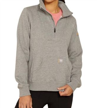 Ariat Womens Traverse Funnel Neck Sweatshirt In Heather Grey