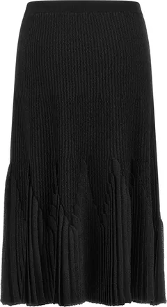 Elisabetta Franchi Pleated Knit Skirt - Black