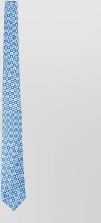 Kiton slim tie geometric pattern refined design