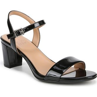 Naturalizer Bristol Ankle Strap Sandal - Wide Width Available in Black Patent Faux Leather at Nordstrom Rack, Size 6.5