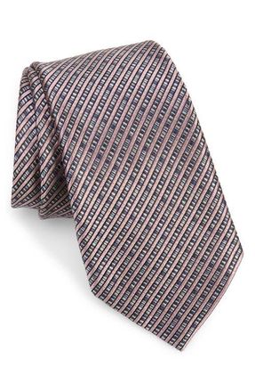 Ermenegildo Zegna Paglie Small Stripe Silk Tie in Pink at Nordstrom