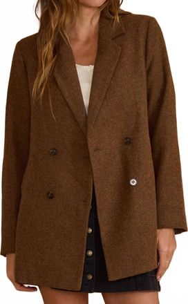 Rylee + Cru Double Breasted Blazer In Rustic Plaid