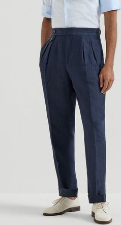 Brunello Cucinelli Tailor fit trousers in Blue at Nordstrom, Size 56 It